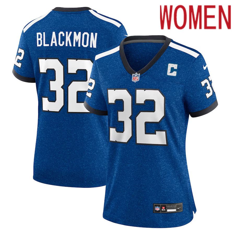 Women Indianapolis Colts #32 Julian Blackmon Nike Royal Indiana Nights Alternate Game NFL Jersey->women nfl jersey->Women Jersey